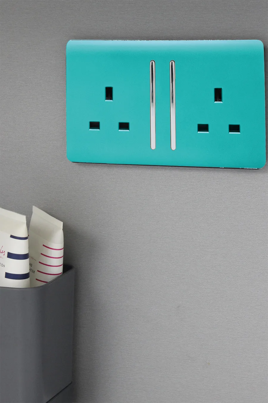 2 Gang 13Amp Long Switched Double Socket Bright Teal ART-SKT213LBT  Trendi Bright Teal